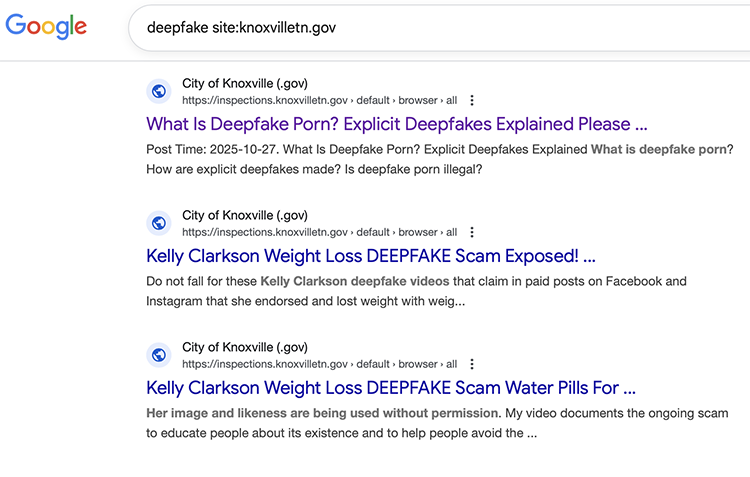 city of knoxville phishing sites